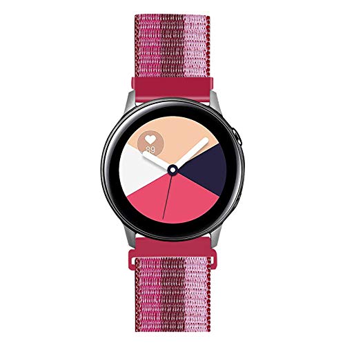 ASFASDFA 20MM Soft Nylon Strap Compatible with Samsung Galaxy Watch 3 41mm 42mm/Active2 44mm 40mm/Gear Sport/Gear S2 Classic/Garmin Vivoactive 3/Forerunner 645/Ticwatch Replacement Strap