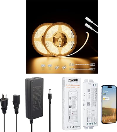 Tira de LED PAUTIX COB 15 m Super Brillante Blanco Cálido miniatura 1