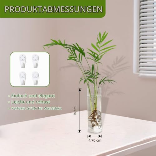Vumdua Glas-Pflanzgefäße, transparent, 15 x 4,7 cm (HxD), geeignet für die meisten Wasserpflanzen, perfekt für Anzuchtstation… – Ansicht 2