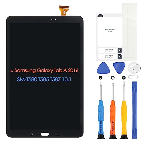 Pantalla LCD de repuesto para Samsung Galaxy Tab A 2016 SM-T580 T585 T587 (10,1 pulgadas), color negro