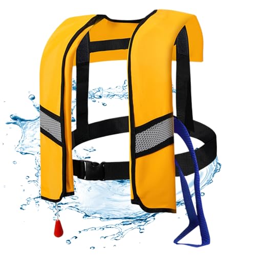 Jackets salvavidas inflables para adultos niños 150n chaleco salvavidas inflable automático de nylon con tiras reflectantes y silbato Tubo extra de pesca portátil Portable para adultos, niños, s