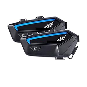 ZIMAGU Motorfiets Intercom Bluetooth Helm Headset Freedconn FX 10 Riders Pair Andere merken Motor Interphone Speaker Communicator (Color : 1 Pc Fx black)