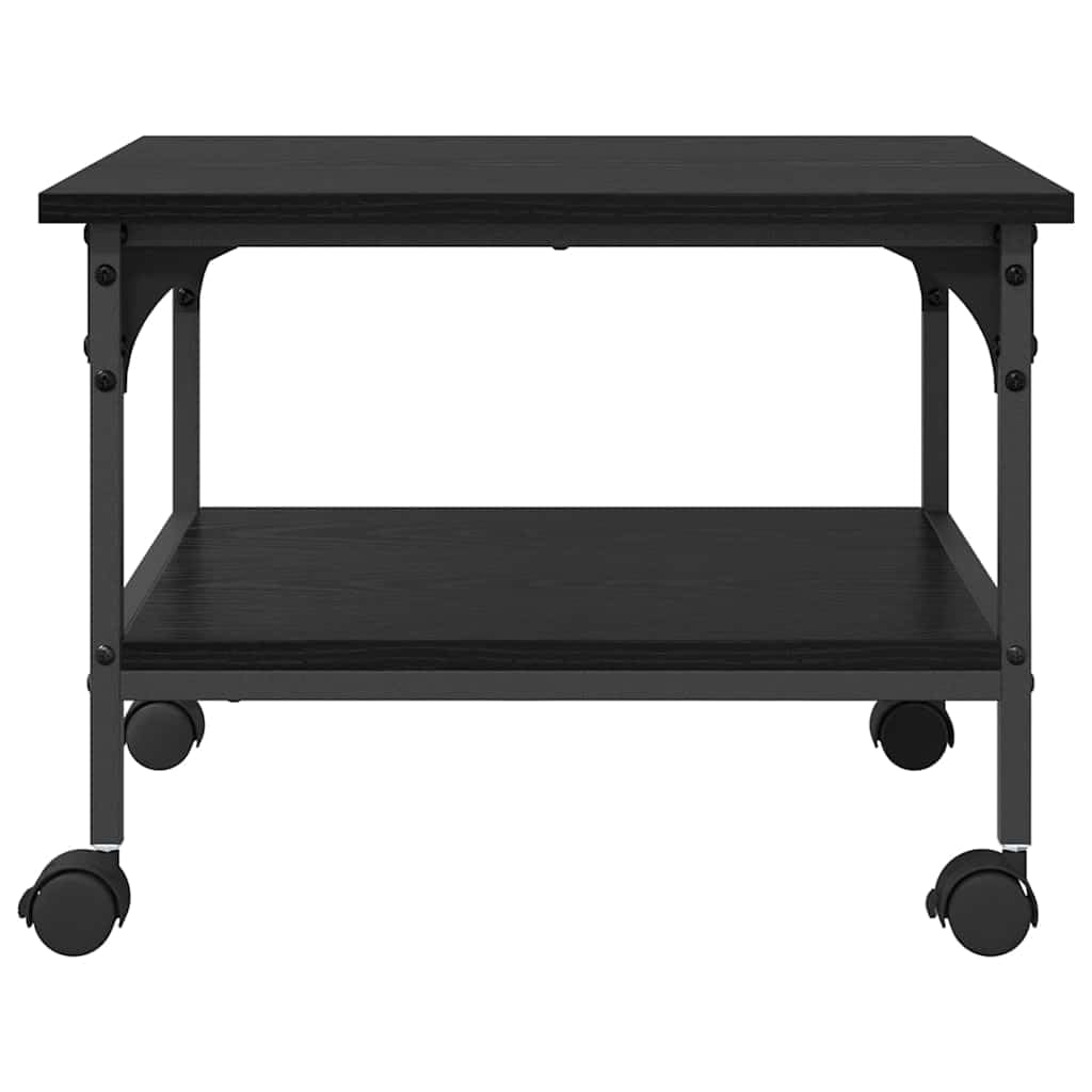 vidaXL Soporte para Impresora Roble Negro 50 x 40 x 38 cm, Amplio Almacenamiento, Base Rectangular para Impresora, Resistente Mueble Urbano de 2 Niveles para organizar tu Espacio