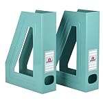 Acrimet Magazine File Holder, Vertical Desk Organizer, Solid Green, 2 Pack