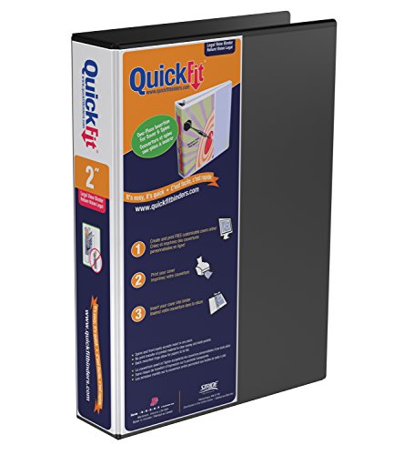 QuickFit Heavy Duty 14 x 8.5 Inch Portrait Legal View Binder, 2 Inch, Angle D Ring, Black (95031P)