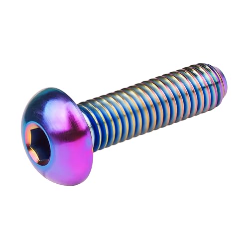 Image of Titanium Bolt M4x6 8 10 12 15 20mm Hex Head Screws for Bicycle Pack of 4 (Rainbow, M4x15mm)