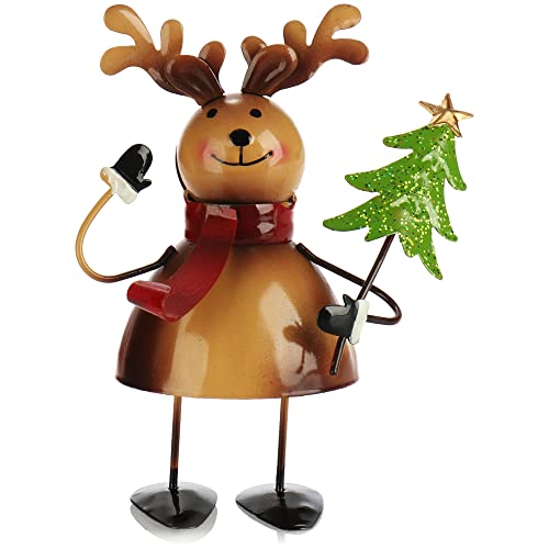 com-four® Weihnachtsdeko aus Metall - Blechfiguren im weihnachtlichen Design - Wackelfiguren für die Adventszeit - winterliche Dekoration