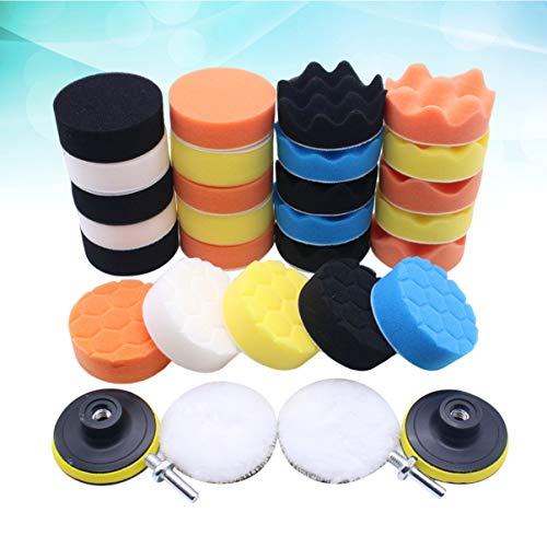 Wakauto 31 peças de pastilhas de polimento para furadeira de espuma de carro kit de pastilha de poli