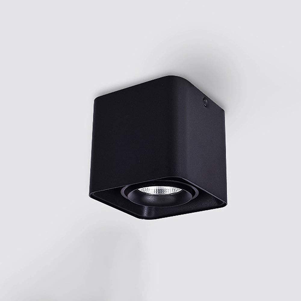 Plafonnier LED Spotlight 7W accent spot lumière orientable noir pour plafond