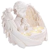 Wunderschöner Engelchen-Teelicht-Halter aus Polyresin (Kunstharz), hochwertig gegossen und farblich sehr ansprechend gestaltet
