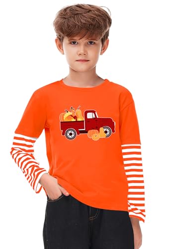 Image of Remimi Unisex Kids Christmas Long Sleeve Shirt Xmas Print Stripe Shirts 2-12 Years