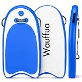 Wauffua Thick Inflatable Bodyboard for Beach & Surfing | 43' Lightweight Body Board with Handles & Wrist Leash, Durable Foldable Surfboard Suitable for Most Body Sizes & Most Skill Levels
