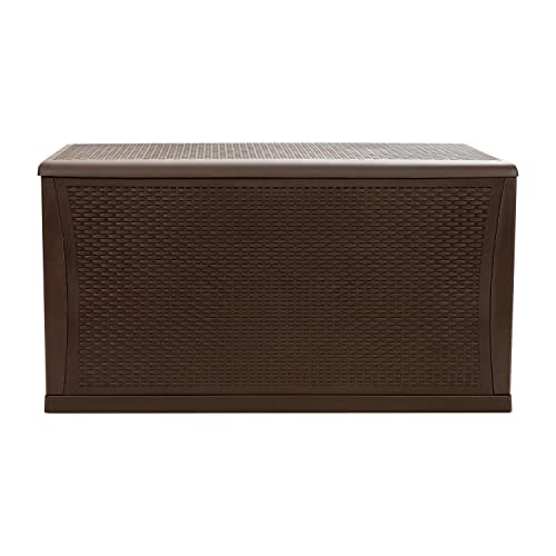 Flash Furniture 120 Gallon Plastic Deck Box - All-Weather Patio Storage And Organization For Throw Pillows, Pool Toys Or Garden Tools #TOP2