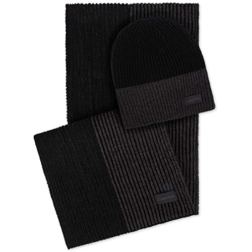 Calvin Klein Mens 2PC Winter Hat & Scarf Set Gray O/S