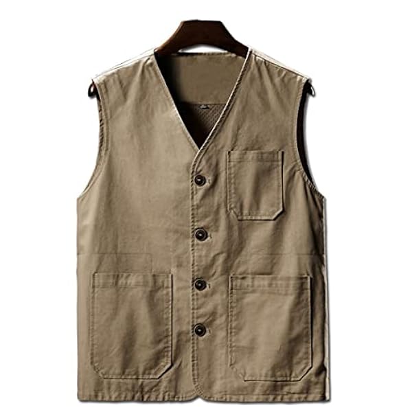 Men's Summer Casual Cotton Breathable Mesh Vest Sleeveless Jackets Outdoor Fishing Vest