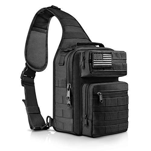 CVLIFE Tactical Sling Bag Pack Military Sling Backpack Molle Range Bag Day Pack with Padding Pocket