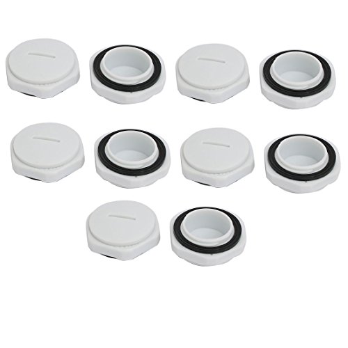 Aexit M27 Nylon Transmission Male Threaded Cable Gland Screw End Cap Cover Gray 10pcs