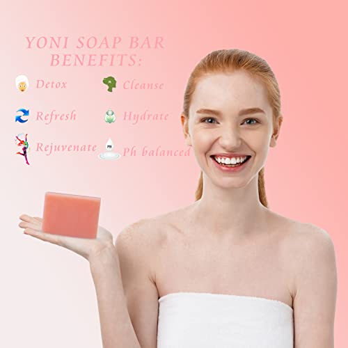 Yoni Soap Bars Yoni Wash & Yoni Essential Oil, 2 * 30Ml All Natural Feminine Oil, 2 * 5.29Oz Handmade Vagina Soap Feminine Wash, Ph Balance For Women Eliminates Odor And Vaginal Deodorants, Peach #TOP1