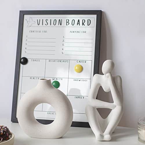 decoración Moderna para el hogar, jarrón Hecho a Mano, Flores secas de cerámica Blanca, Adornos artesanales para Oficina, decoración del hogar, Juego de jarrones (S, Beige) - imagen 5