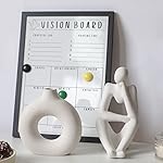 CEMABT Vasen für Pampasgras, handgemachte Vase, getrocknete Blumen, Keramik, Weiß, Handwerkliche Ornamente für die Dekoration des Bürohauses, Vasenset (S, Beige) – Bild 5