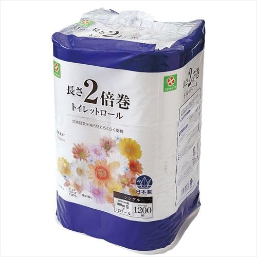 スマイルライフ 長さ2倍巻トイレットロール シングル 100m×12ロール