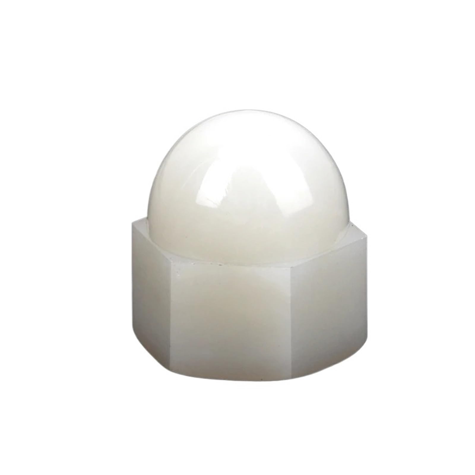 Tuerca ciega de goma de nailon de plástico blanco, tuerca ciega decorativa, M3, M4, M5, M6, M8, M10, M12-M20, tuerca ciega hexagonal.(M10-5PCS)