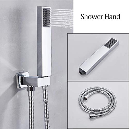 Ensemble de douche chromé à 3 voies encastré avec cascade de baignoire 12" - 7