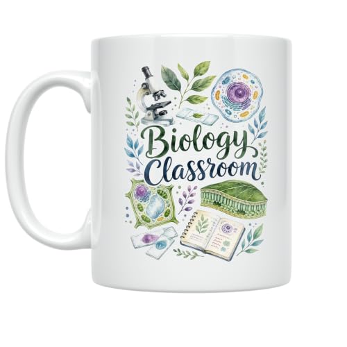 Biology Classroom Mug - Microscope & Cell Design
