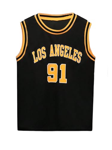 OYOANGLE Boy's Basketball Jersey Shirts Number Print Hip Hop Athletic Tank Top