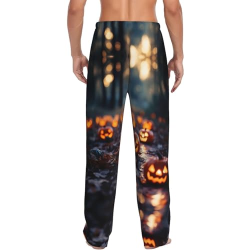 happy halloween Print Lounge Waistband Drawstring Mens Pajama Pants Fashion Custom Sleepwear3