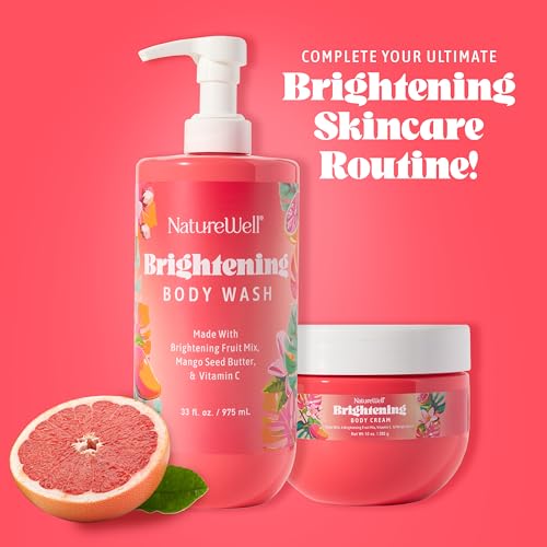 NATURE WELL Brightening Body Bundle, Includes 33oz Creamy Body Wash & 10oz Ultra-Hydrating Body Cream, Radiance-Boosting, Antioxidant-Rich, Refreshing Scent, Promotes A Luminous & Healthy-Looking Glow image 3