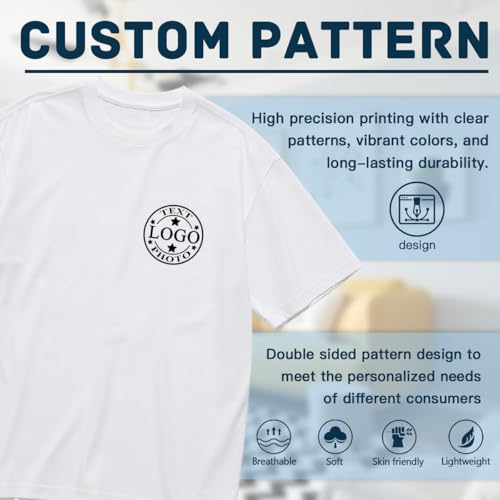 Custom T Shirts for Men Women,Customized T Shirts with Photo Logo Text,Personalized Shirts Front & Back Print4