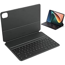 Dpofirs TouchPad Keyboard Case for Pad 5/5 Pro Magic TouchPad, M2107K81RC Slim PU Protective Cover with 63 Keys Magnetically Trackpad Keyboard Tablet Keyboard Cases for