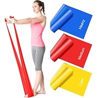 Resistance Bands Set [Set of 3] 1.5M/4.9ft Skin-Friendly Exercise Bands with 3 Resistance Levels,Workout Bands Set for Women Men,Ideal for Yoga,Gym,Fitness (MULTI-COLOR)) ((SET OF 3