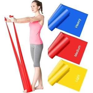 Resistance Bands Set [Set of 3] 1.5M/4.9ft Skin-Friendly Exercise Bands with 3 Resistance Levels,Workout Bands Set for Women Men,Ideal for Yoga,Gym,Fitness (MULTI-COLOR)) ((SET OF 3 (MULTI-COLOR))