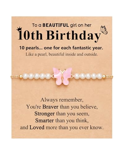 Image of Happy 6 8 10 Year Old Birthday Gifts for Girls Butterfly Bracelet