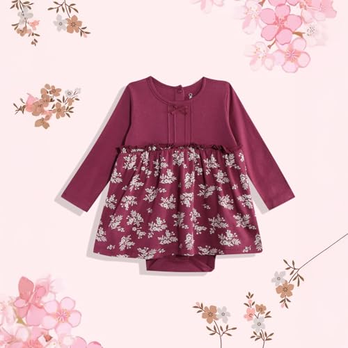 Image of Mothercare Baby Romper Short Sleeve Girls Jumpsuit Autumn Charm Pink | Soft breathable pink jumpsuit with snap closures and Autumn Charm print for everyday playwear