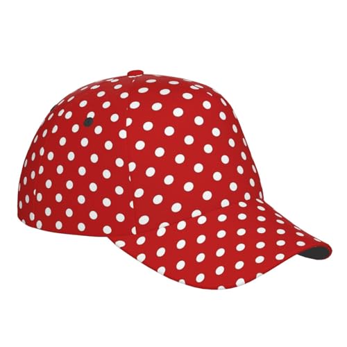Gorra de béisbol con lunares con correa ajustable unisex miniatura 3