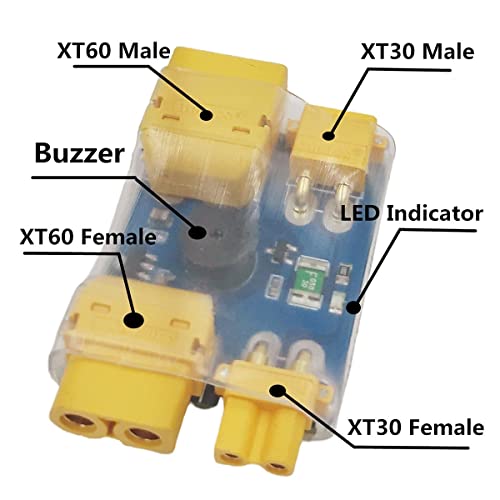 VOANZO XT30/ XT60 Smoke Stopper with Alarm Buzzer Short-Circuit Protection Safety Inspecting for 2-6S RC Racing Drone - Image 4