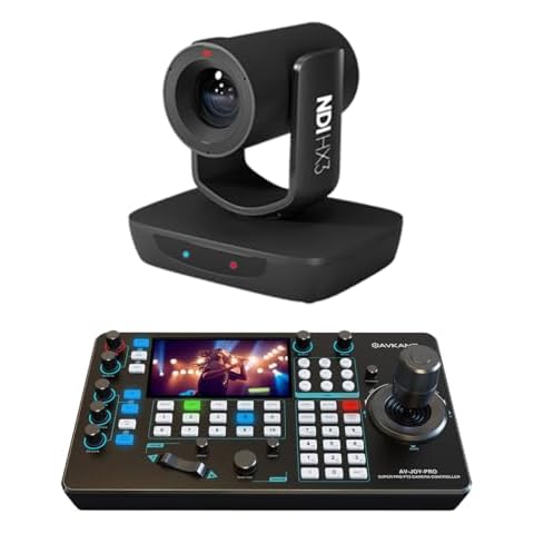 AVKANS LV20N AI Auto Tracking PTZ Camera Bundle Kits, 1 pcs 20X NDI PTZ Camera and 1 pcs Super PTZ Joystick Controller for Worship Live Streaming Cover
