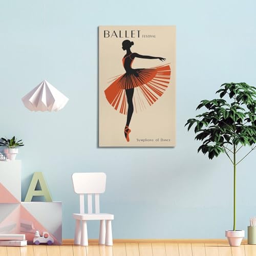 Poster de danse ballet orange WIZIGM 30x45cm