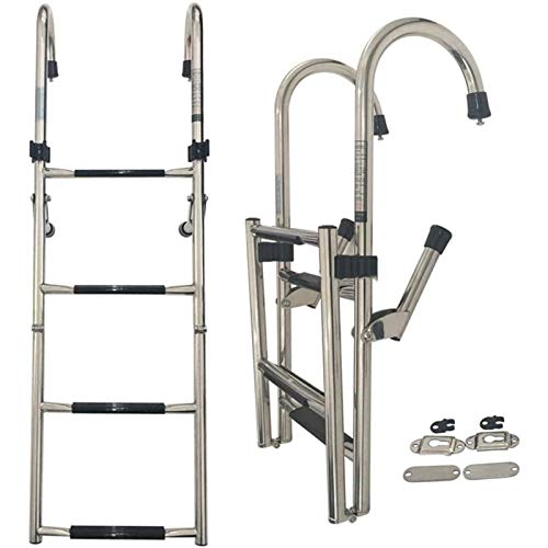 Escalera plegable de acero inoxidable 4 peldaños miniatura 6