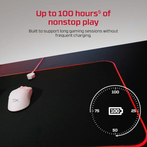 HyperX Pulsefire Haste 2 Wireless Gaming Mouse for PC 26K Sensor | Native DPI of up to 26,000 | Tracking speed of up to 650 IPS | Smooth, low-friction skates NGENUITY Software