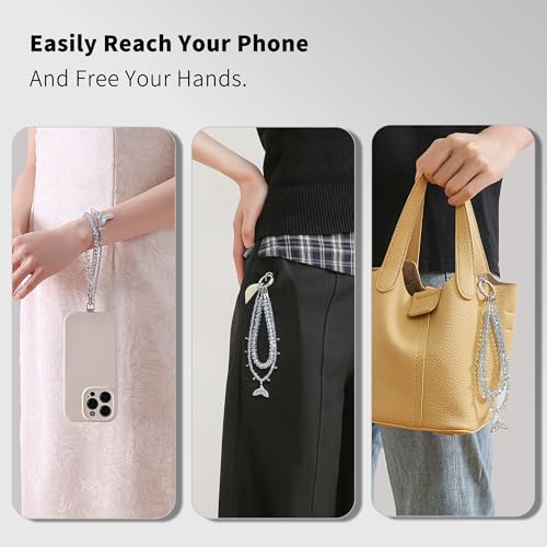 Breloque pour téléphone portable perles cristal cordon universel - 6