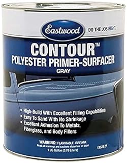 Eastwood Contour Polyester Primer Direct to Metal Surfacer | Excellent Filling Characteristics and Superior Adhesion | 1 Gallon with 2 Oz Tubes of Liquid Hardener, Gray