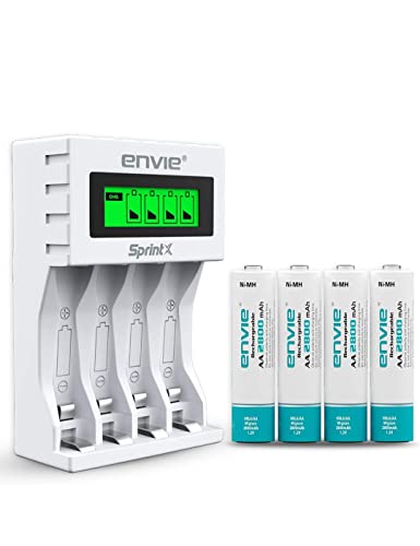 Image of ENVIE (ECR11MC + 2800 4PL) SprintX Ultra Fast Rechargeable Batteries Charger && ENVIE Infinite 9V 800 maH Li-ion Rechargeable Battery ERB 9V MU