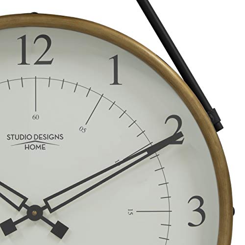 Studio Designs Home Truss 19 Inch Hanging Wall Clock With Metal Cord And Peg Quartz Moveent And Arabic Numerals #TOP5