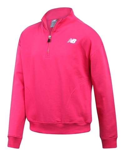 New Balance Girls Sweatshirt - Lightweight Athletic Long Sleeve Quarter Zip Mock Neck Pullover Sweatshirts for Girls (7-16)