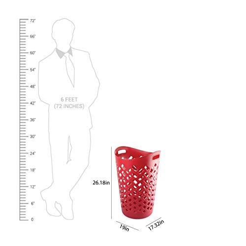Image of Cello Flexi Multipurpose Plastic Laundry Basket, Maroon, 50 Ltrs | Lightweight and Portable | Storage Organizer | Convenient Handling | Useful For Storing Clothes, Toys, Books