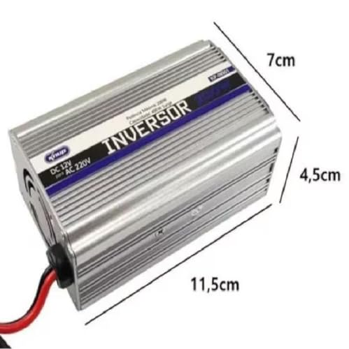 Inversor 12v Para 220v 200w De Potência Veicular Conversor De Tensão Energia 1 Porta Usb 5.0 Botão L